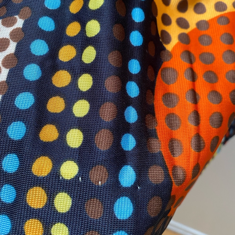 Vintage - Incredible 1970’s Maxi Dot Print Colourful Geometric Skirt by MALBE - Picture 6 of 14